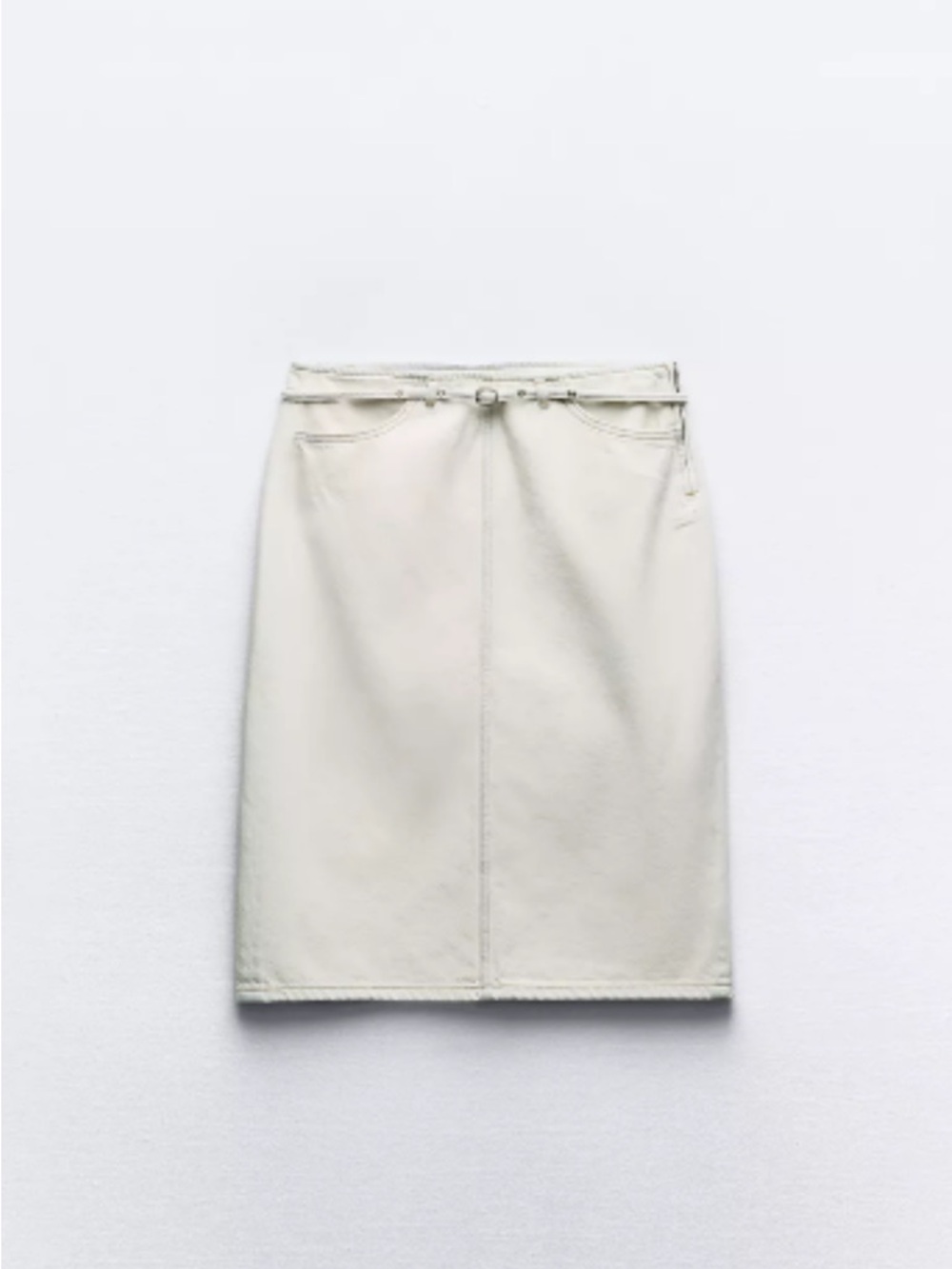 Zara BELTED TRF DENIM SKIRT